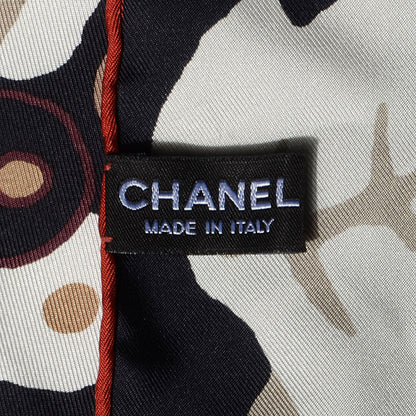 Chanel Silk CC Floral Square Scarf Black 5 of 5