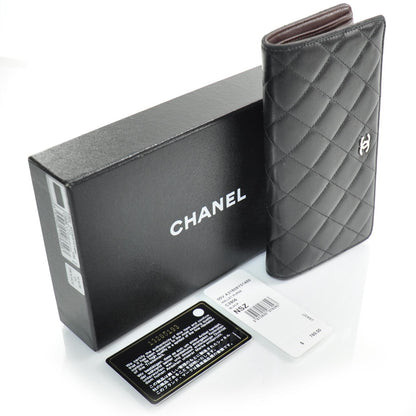 Chanel Lambskin Quilted Yen Wallet Black 3 of 9