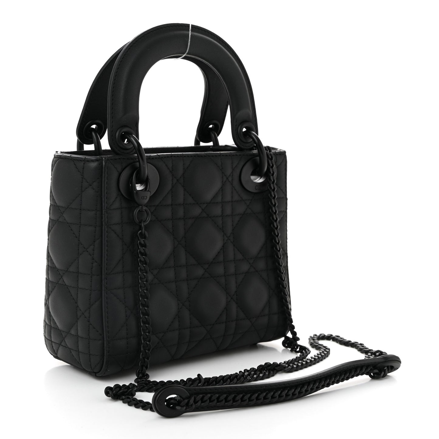 Ultra Matte Calfskin Cannage Mini Lady Dior Black