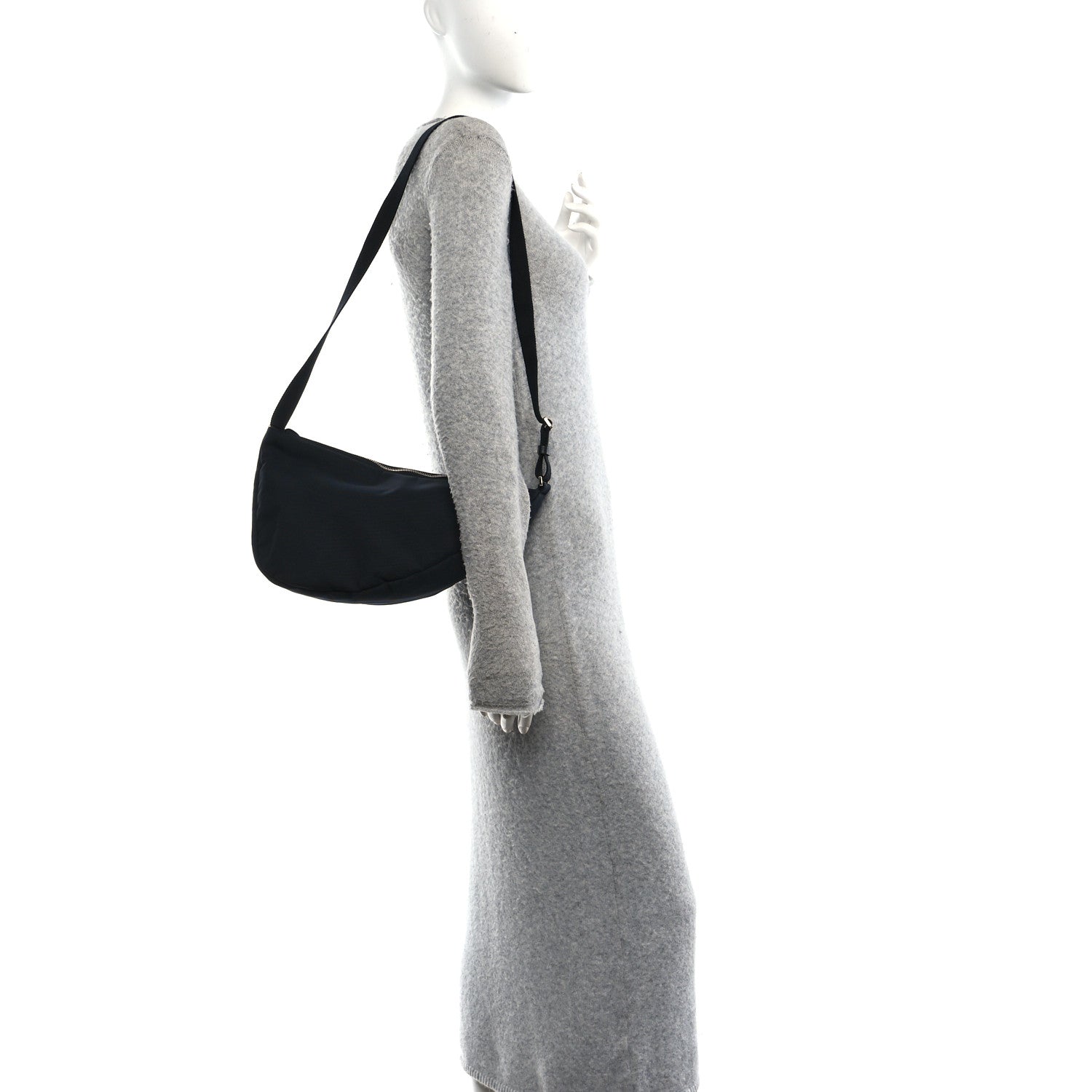 The Row Nylon Slouchy Banana Two Bag Black 2 of 9