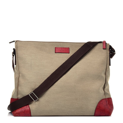 Gucci Canvas Signature Hobo Shoulder Red 1 of 9