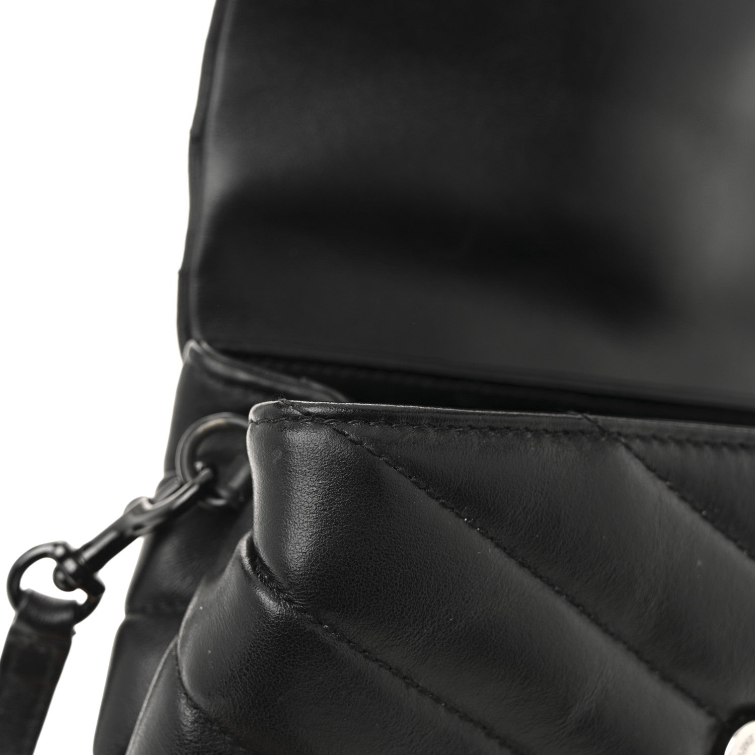 Saint Laurent Calfskin Y Quilted Monogram Monochrome Toy Loulou Crossbody Bag Black 14 of 16
