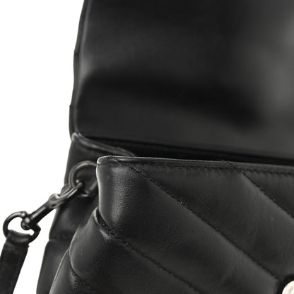 Saint Laurent Calfskin Y Quilted Monogram Monochrome Toy Loulou Crossbody Bag Black 14 of 16