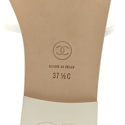Chanel Mesh Glass Beaded CC Sandal Mules 37.5 White Black 8 of 9