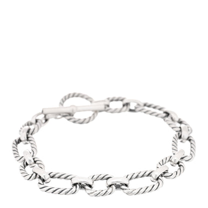 David Yurman Sterling Silver Blue Sapphire 9.5mm Cushion Link Bracelet 1 of 3