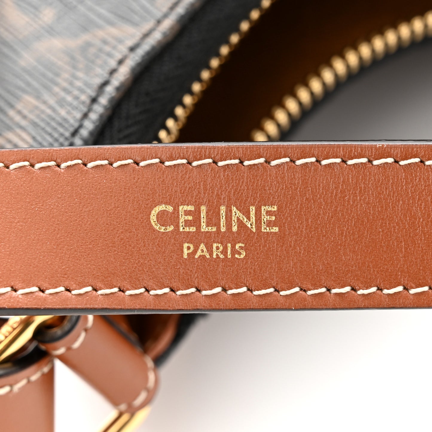 Triomphe Canvas Calfskin Ava Shoulder Bag Tan