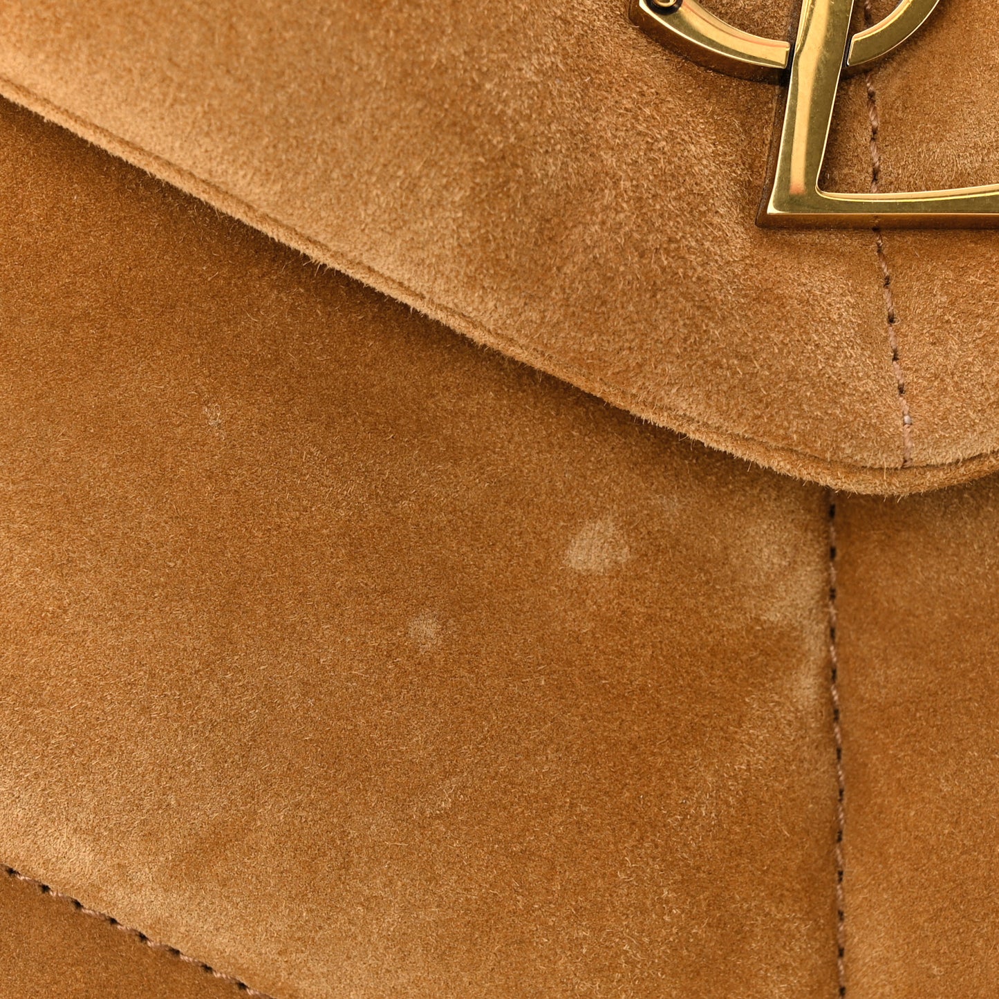 Suede Calfskin Quilted Medium Loulou Puffer Monogram Chain Satchel Cinnamon