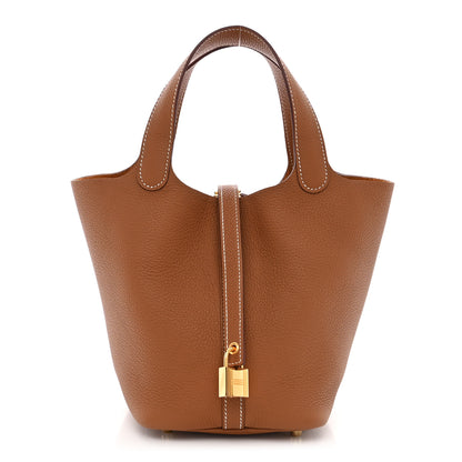 Hermes Taurillon Maurice Picotin Lock 18 PM Gold 1 of 10
