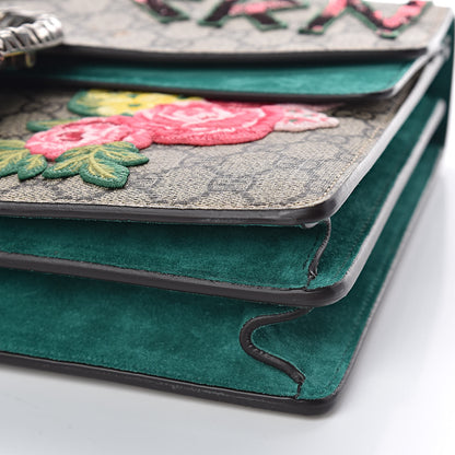 Gucci GG Supreme Monogram Embroidered Medium Dionysus Shoulder Bag Emerald 10 of 13