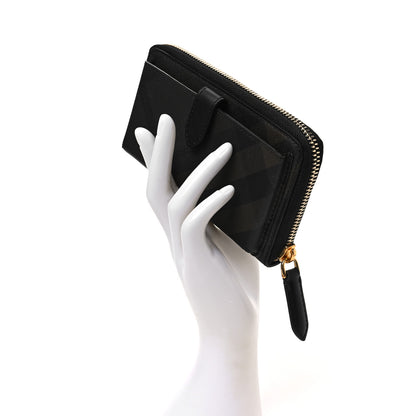 Burberry Smoked Check Zip Around Wallet Brown 2 of 7