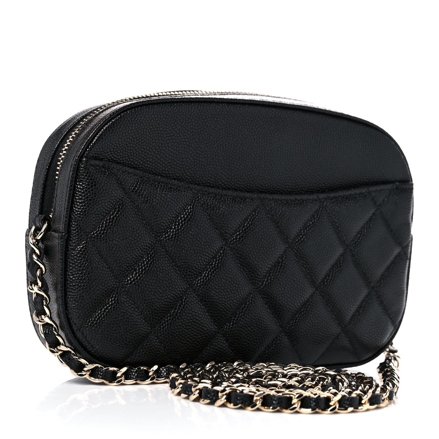Caviar Quilted Vanity With Chain Black