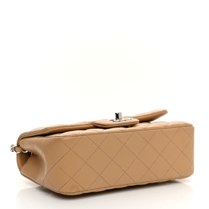 Chanel Lambskin Quilted Mini Rectangular Flap Dark Beige 4 of 10