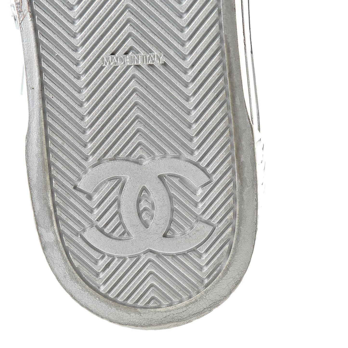 Laminated Lambskin Sneakers 37.5 Silver