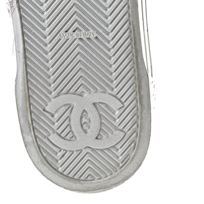 Chanel Laminated Lambskin Sneakers 37.5 Silver 11 of 17