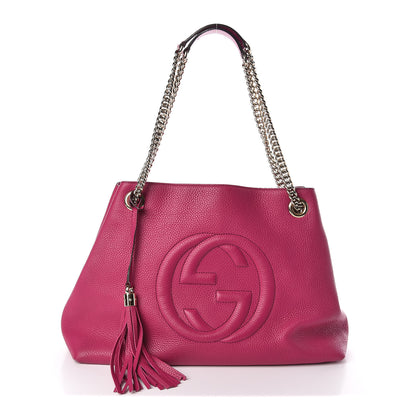 Gucci Cellarius Calfskin Medium Soho Chain Shoulder Bag Bright Bouganville 1 of 12