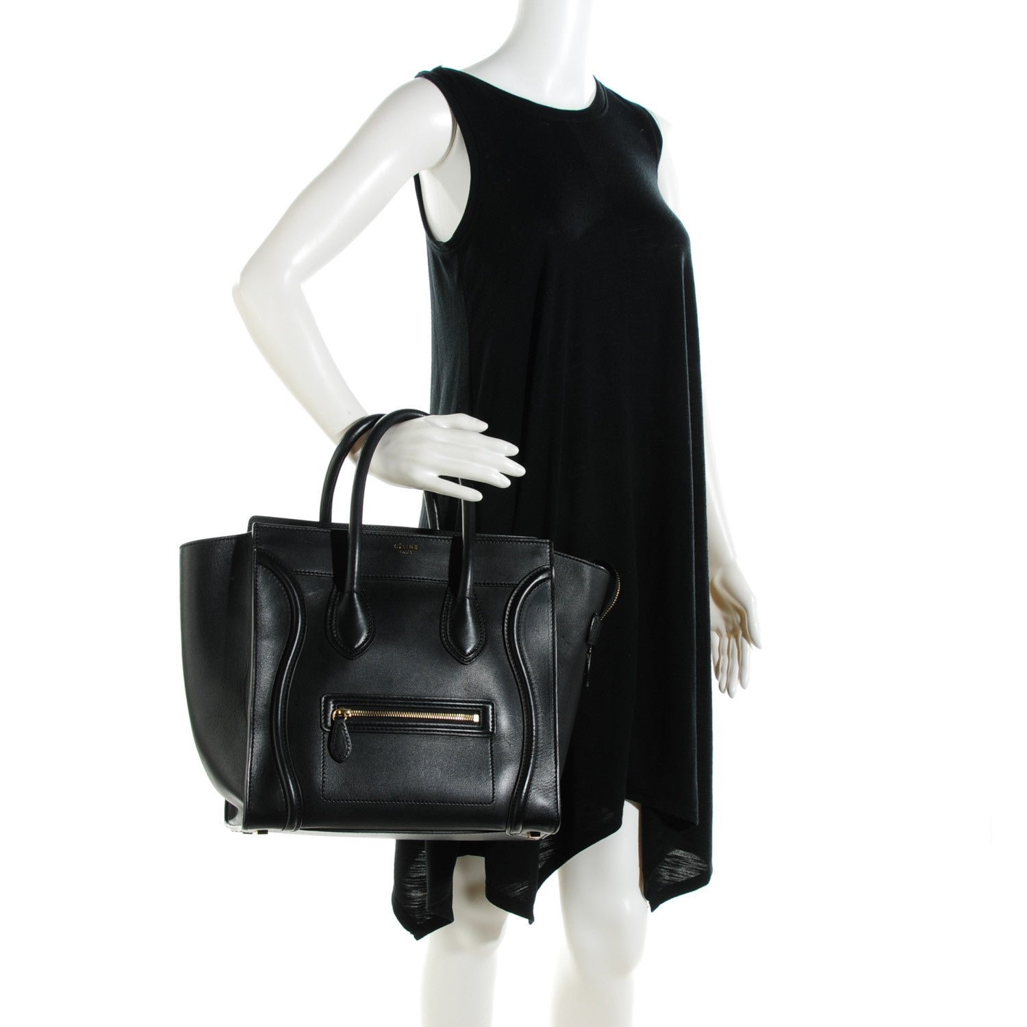 Celine Smooth Calfskin Mini Luggage Black 2 of 7