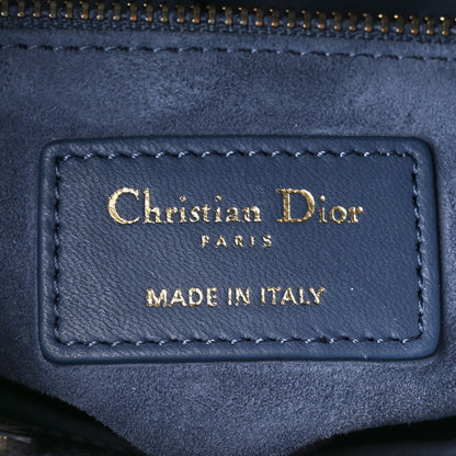 Christian Dior Satin Swarovski Crystal Cannage Small Lady Dior Grey 6 of 13