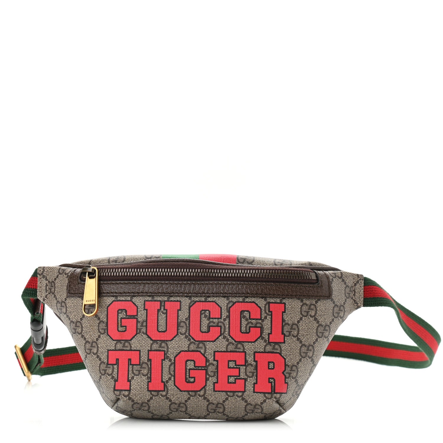 Gucci GG Supreme Monogram Textured Dollar Calfskin Gucci Tiger Belt Bag Beige Ebony Lobster Red New Shamarock New Acero 1 of 10