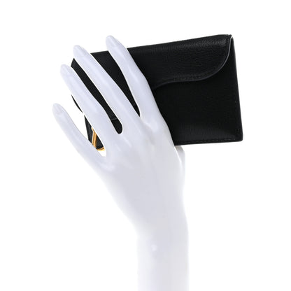 Christian Dior Goatskin Saddle Cosmos Zipped Card Holder Black 2 of 9