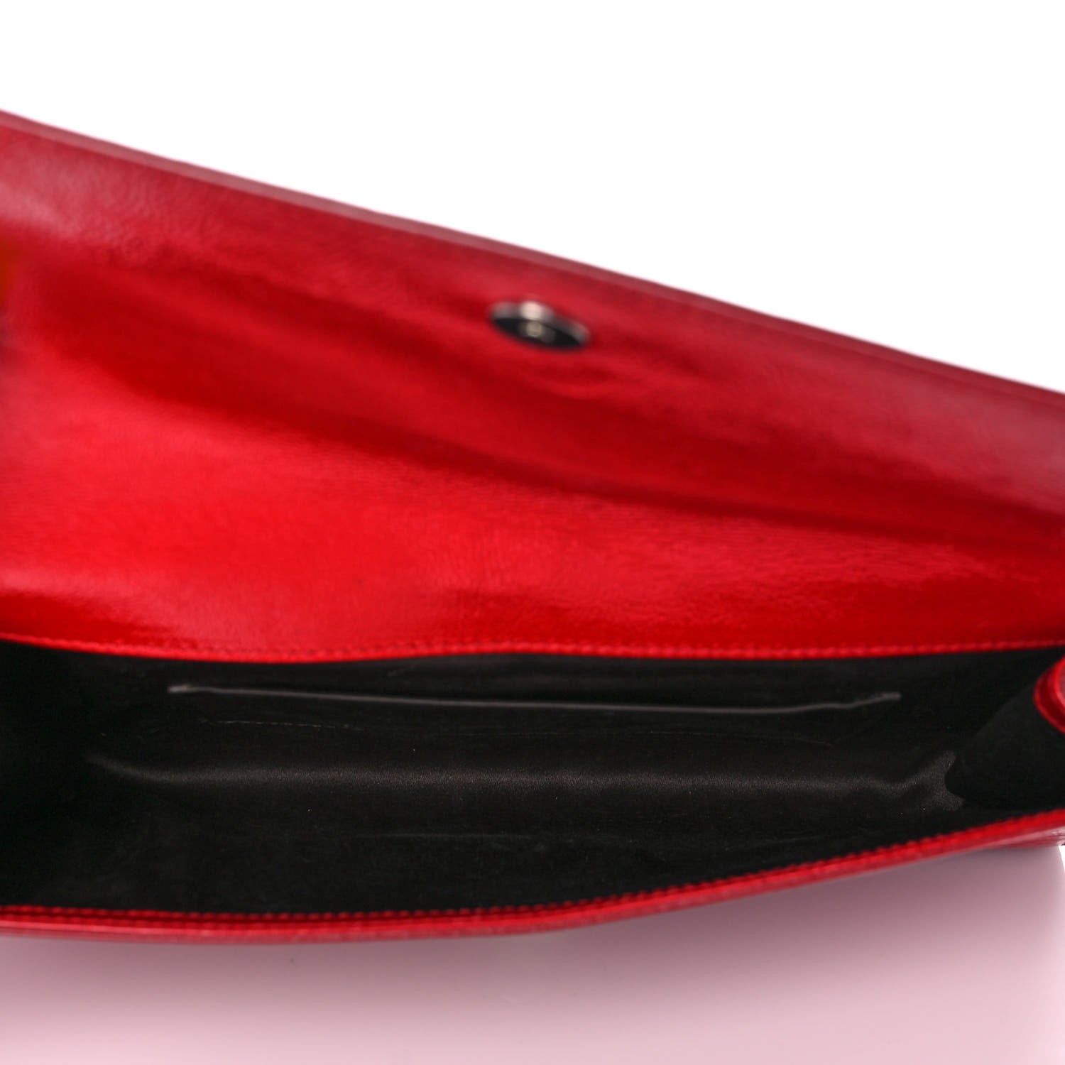 Saint Laurent Textured Patent Monogram Large Belle De Jour Clutch Red 5 of 11