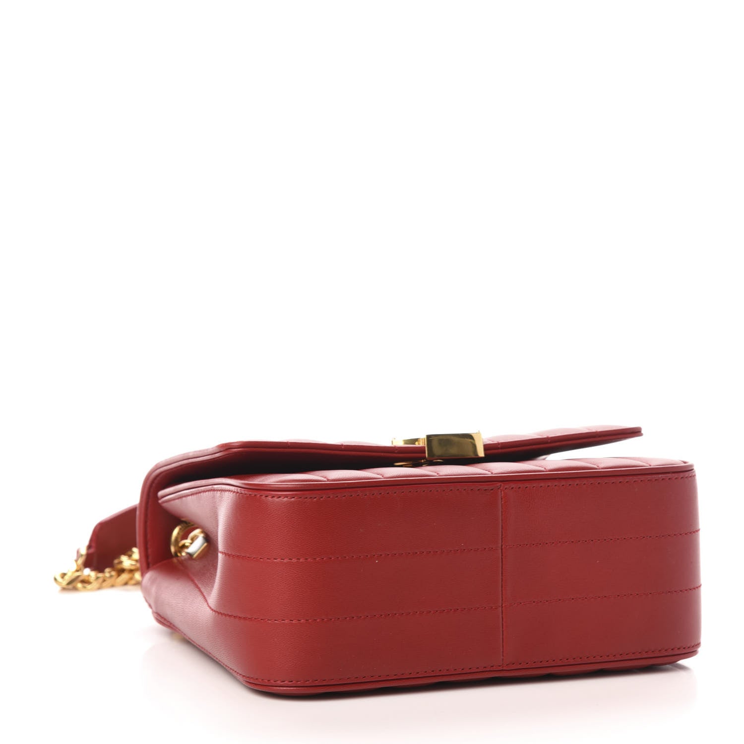 Saint Laurent Lambskin Matelasse Monogram Medium Vicky Chain Bag Rouge Eros 4 of 10