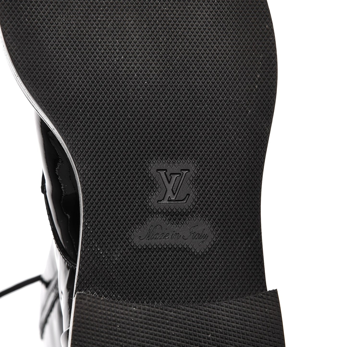Patent Calfskin Monogram Macadam Ranger Combat Boots 38.5 Black