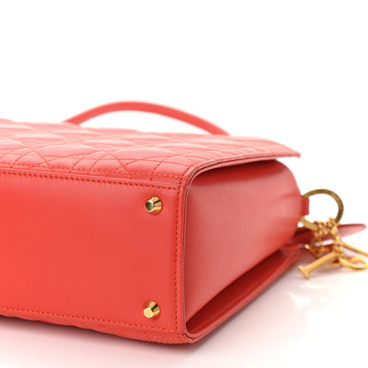 Christian Dior Lambskin Cannage Shoulder Bag Orange 10 of 10