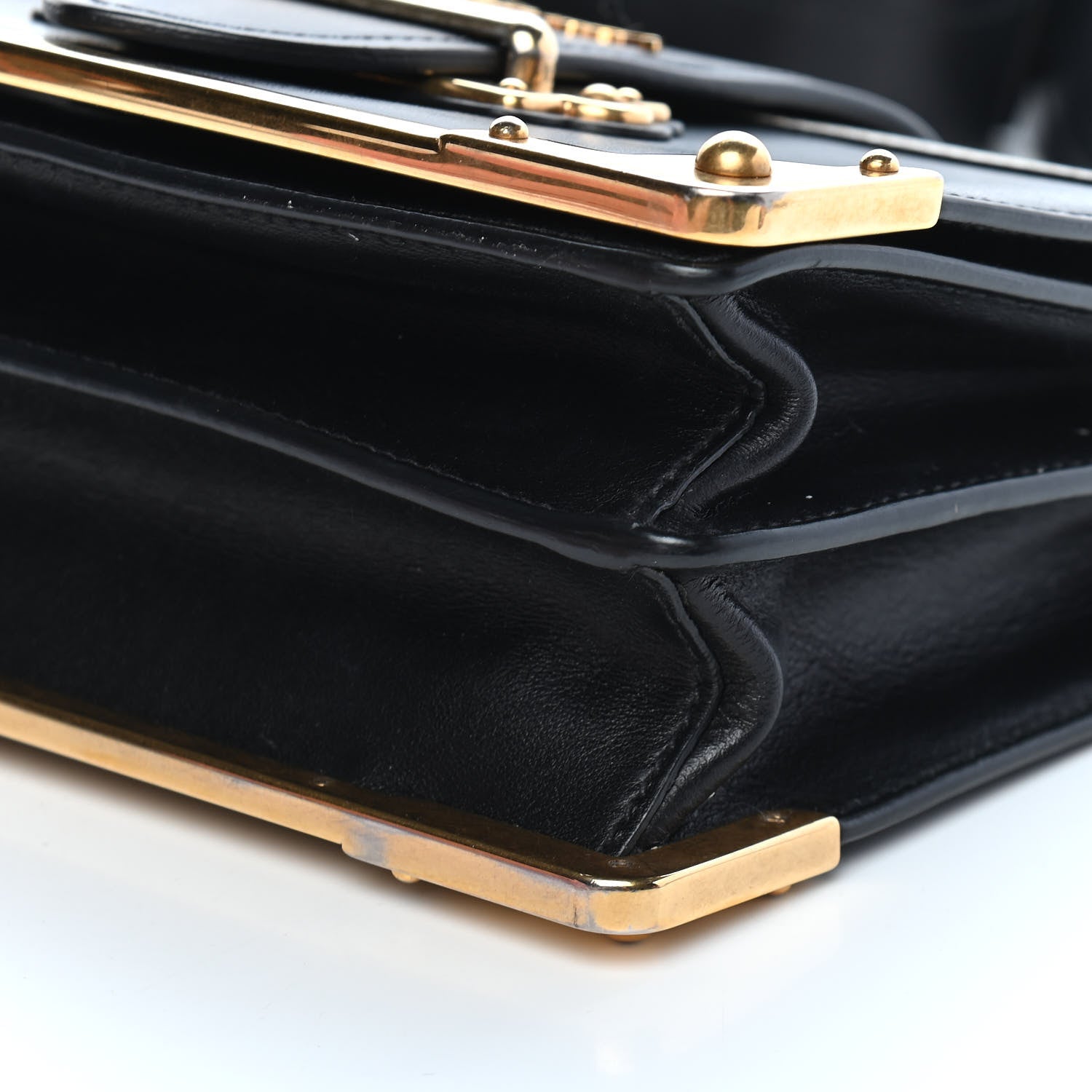 Prada City Calfskin Saffiano Cahier Bag White Black 8 of 8