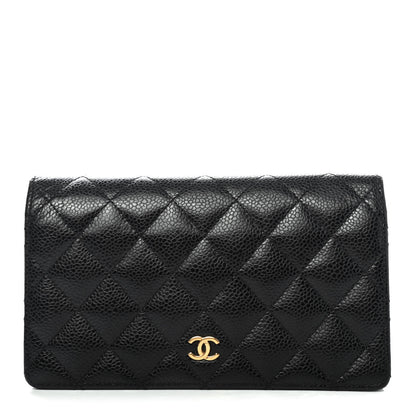 Chanel Caviar Quilted Yen Wallet Black 1 of 4