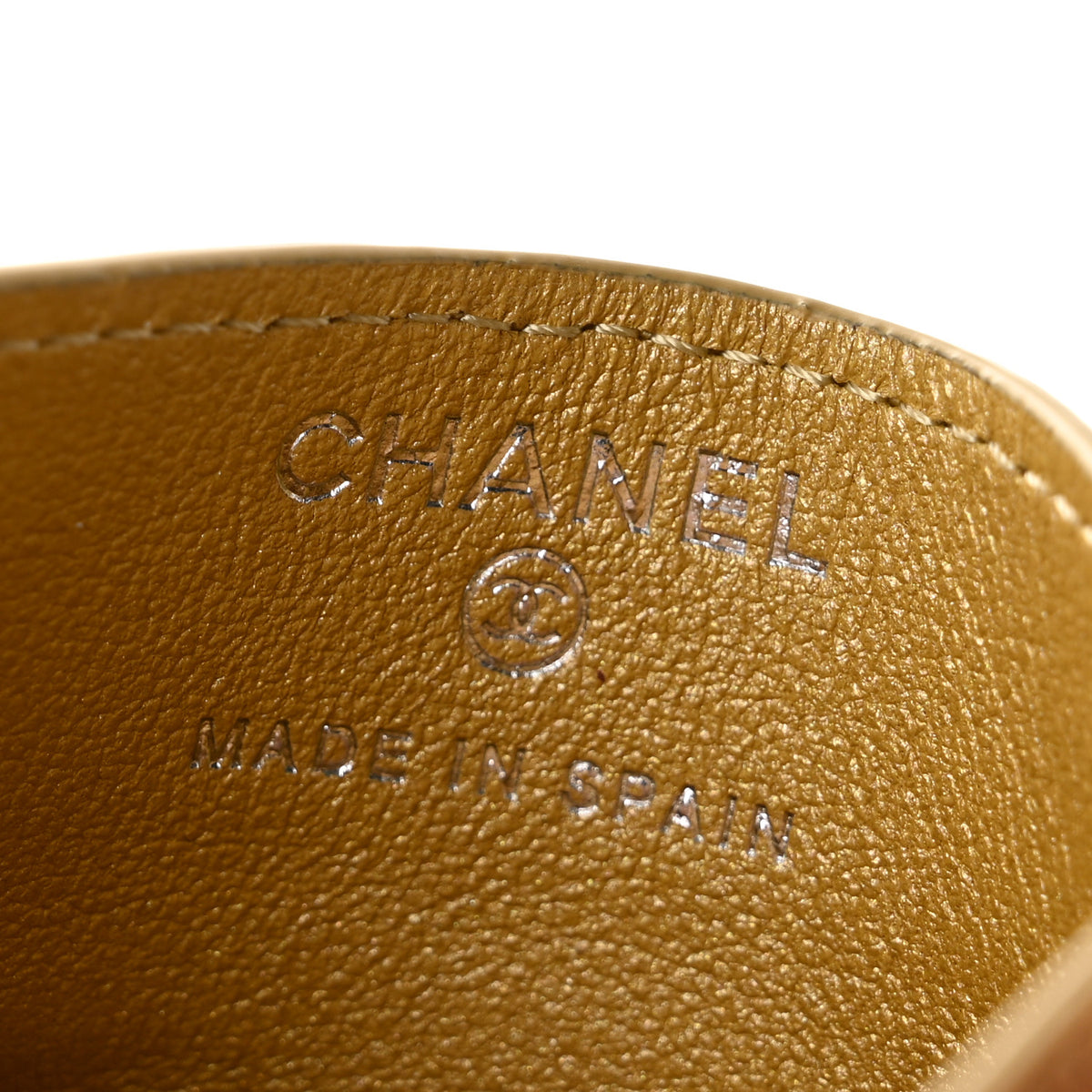 Chanel Metallic Calfskin Lizard Embossed Card Holder Gold 6 of 8