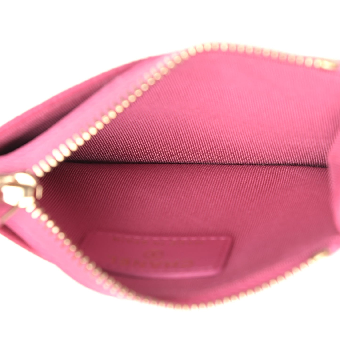 Caviar Quilted CC Zip Card Holder Pink