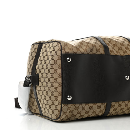 Gucci Monogram Dollar Calfskin Large Boston Duffle Bag Beige Ebony Testa di Moro Marrone Scuro 9 of 10
