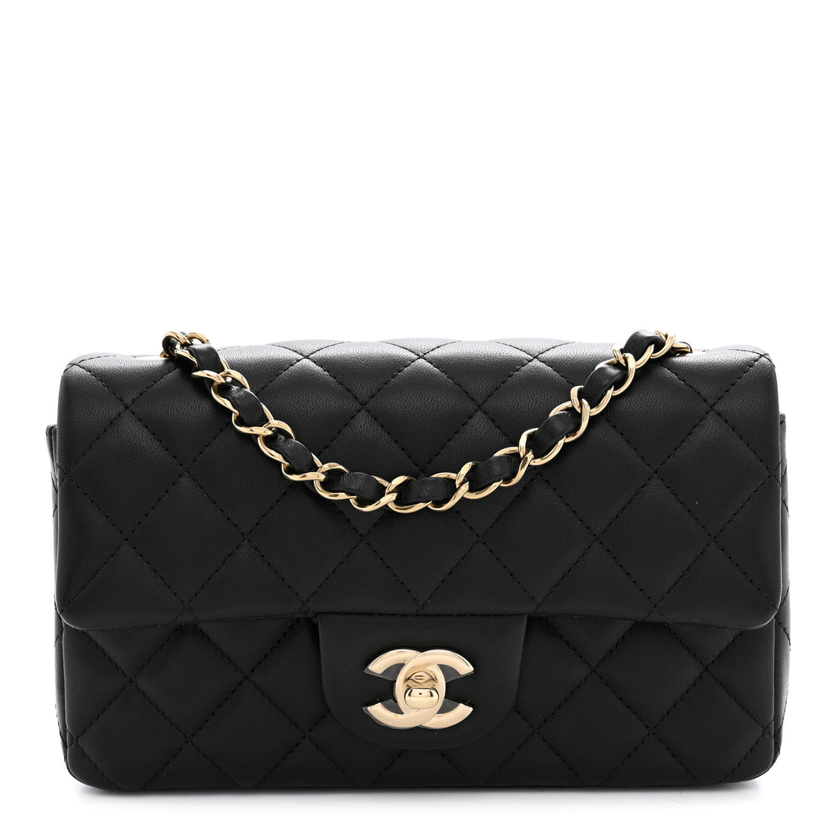 Chanel Lambskin Quilted Mini Rectangular Flap Black 1 of 11
