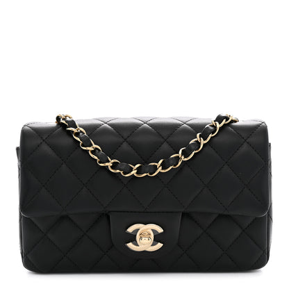 Chanel Lambskin Quilted Mini Rectangular Flap Black 1 of 11