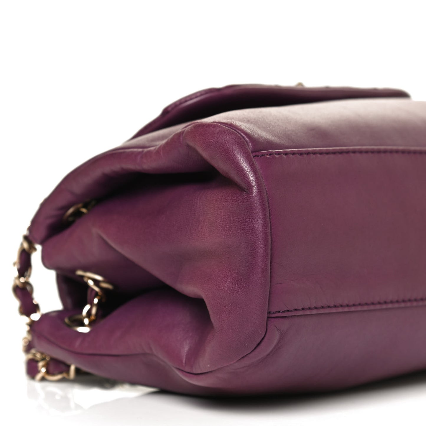 Lambskin Quilted Accordion Mademoiselle Flap Purple