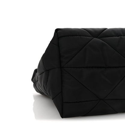 Prada Re-Nylon Nappa Triangle Quilted Padded Double Handled Zip Pocket Tote Black 8 of 9