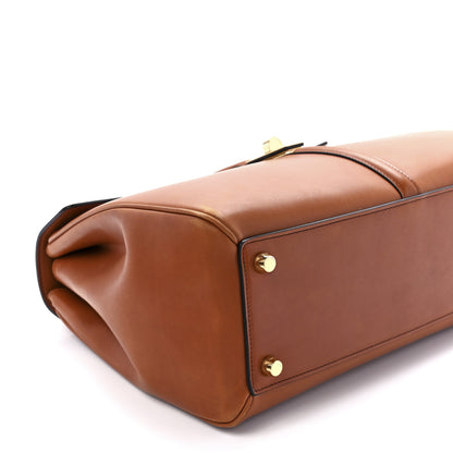 Celine Satinated Calfskin Medium 16 Top Handle Bag Tan 10 of 12