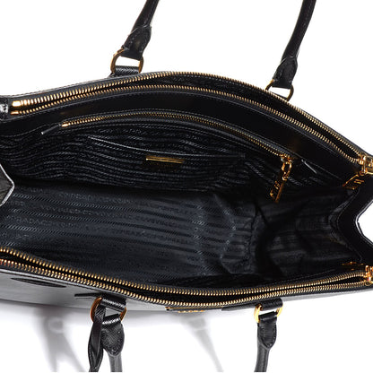 Prada Saffiano Lux Large Double Zip Tote Nero Black 5 of 10