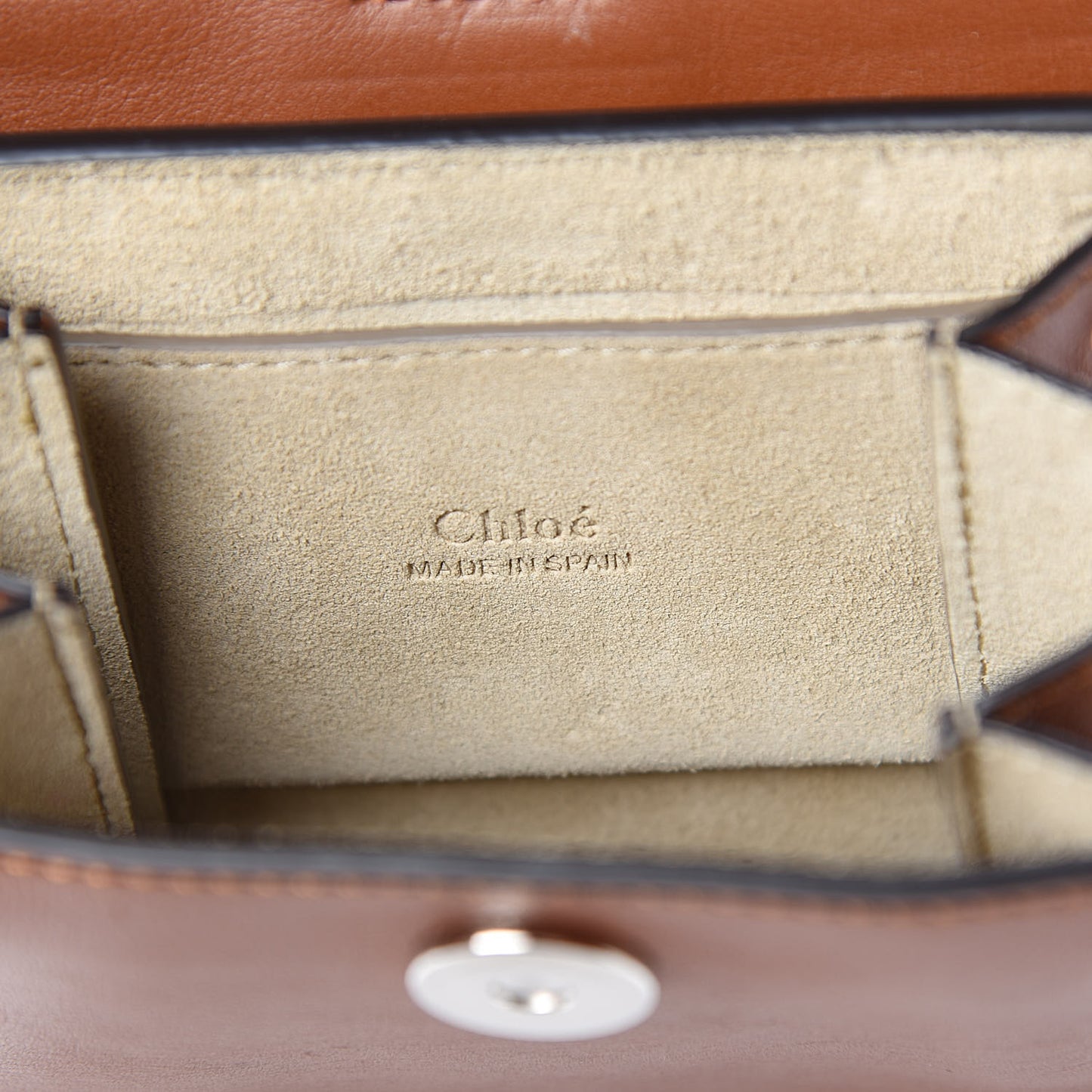 Suede Calfskin Mini Faye Bracelet Bag Tobacco