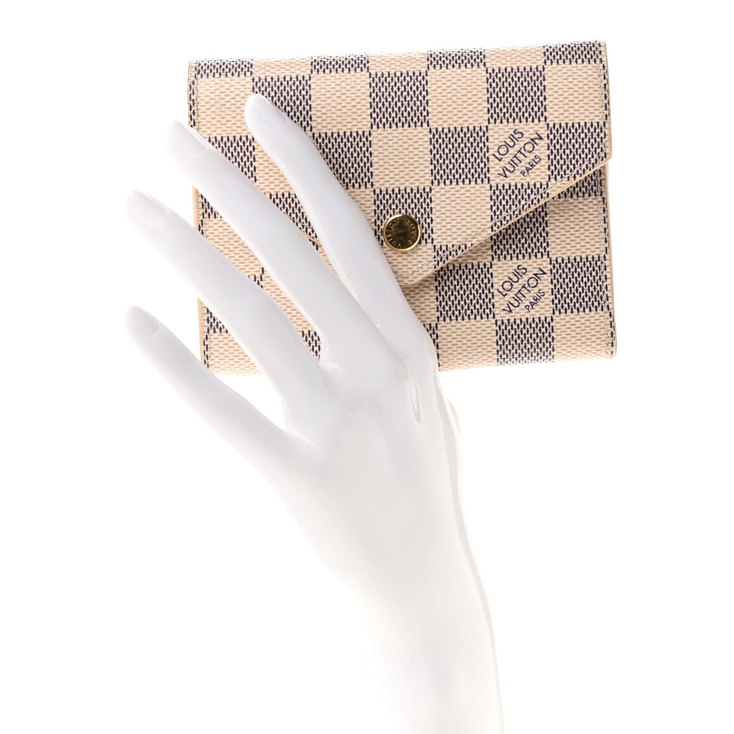 Louis Vuitton Damier Azur Victorine Wallet Rose Ballerine 2 of 7