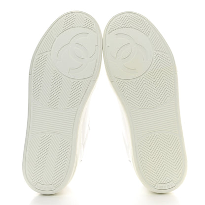 Chanel Calfskin Womens CC Logo Sneakers 38 White 5 of 10