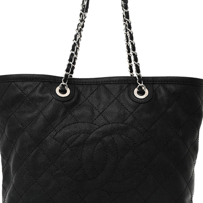 Chanel Grained Calfskin Quilted Small Daily Shopping Tote Black 9 of 11