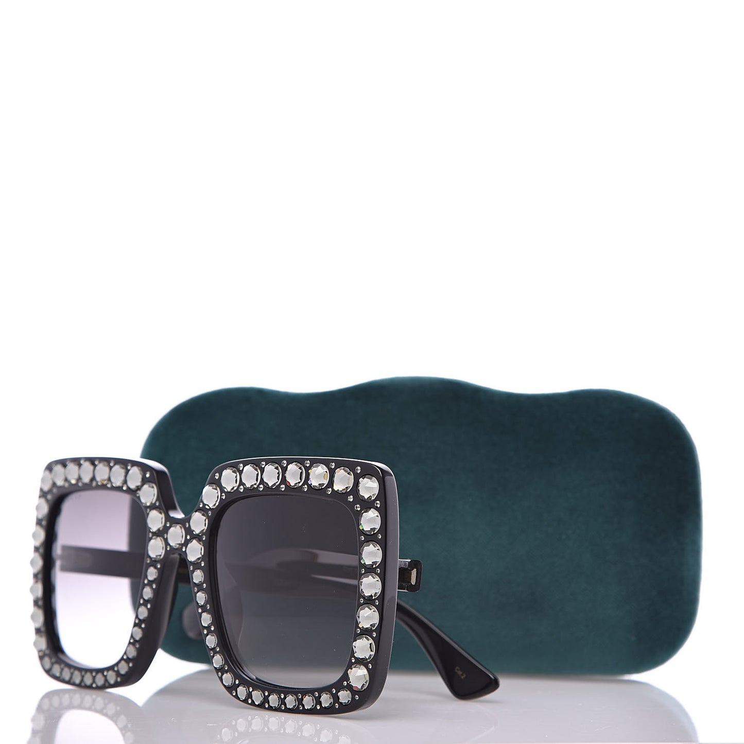 Acetate Crystal Oversize Sunglasses GG0148S Black