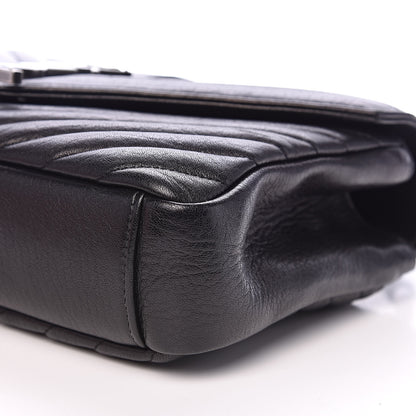 Saint Laurent Sheepskin Matelasse Chevron Monogram Medium College Bag Black 10 of 14