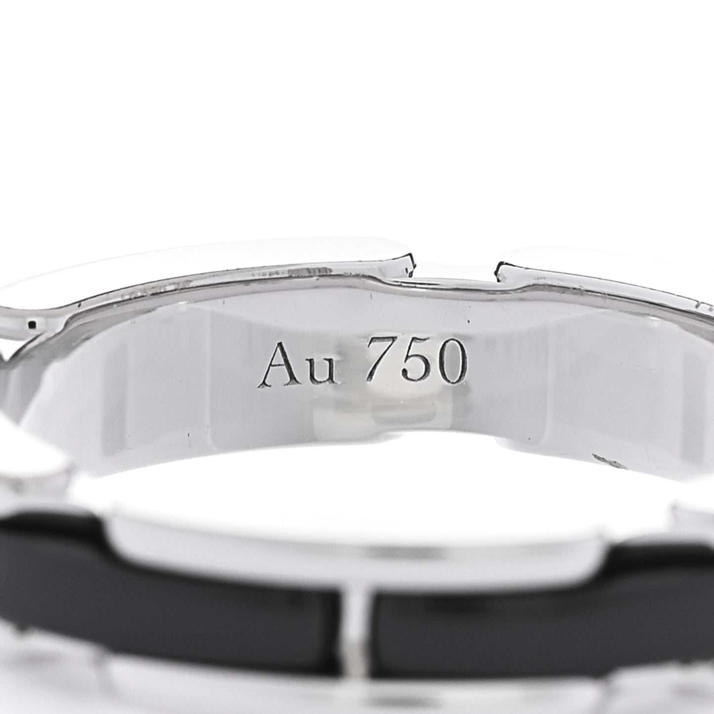 18K White Gold Black Ceramic Small Ultra Ring 59 8.75
