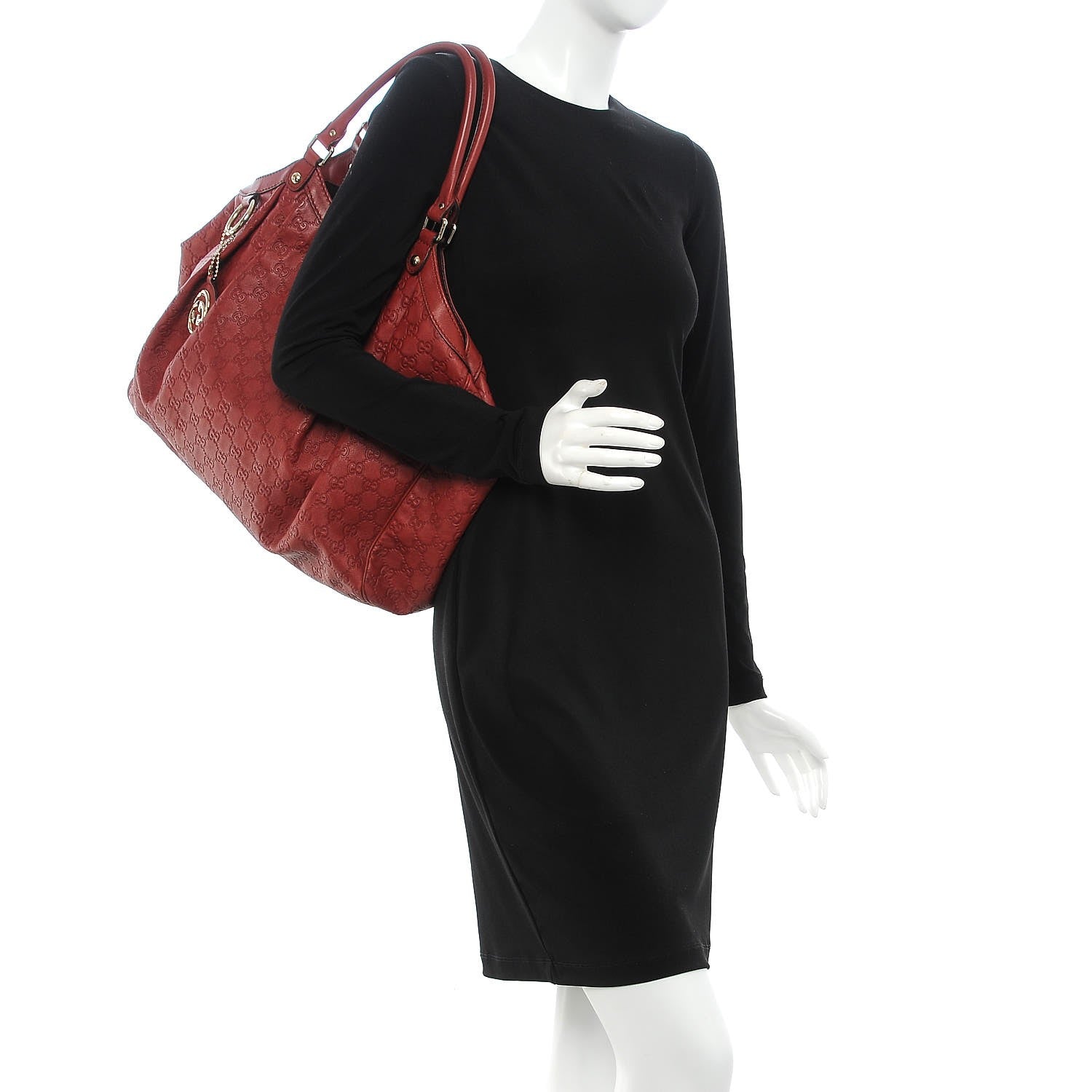 Gucci Guccissima Large Sukey Tote Red 2 of 9