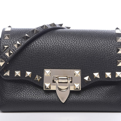 Valentino Garavani Pebbled Calfskin Mini Rockstud Crossbody Bag Black 9 of 9