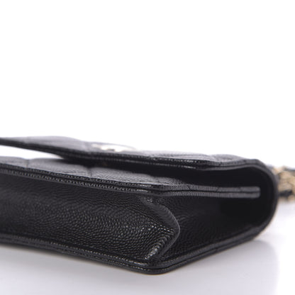 Chanel Caviar Quilted Mini Pearl On Top Coin Purse With Chain Black 7 of 11
