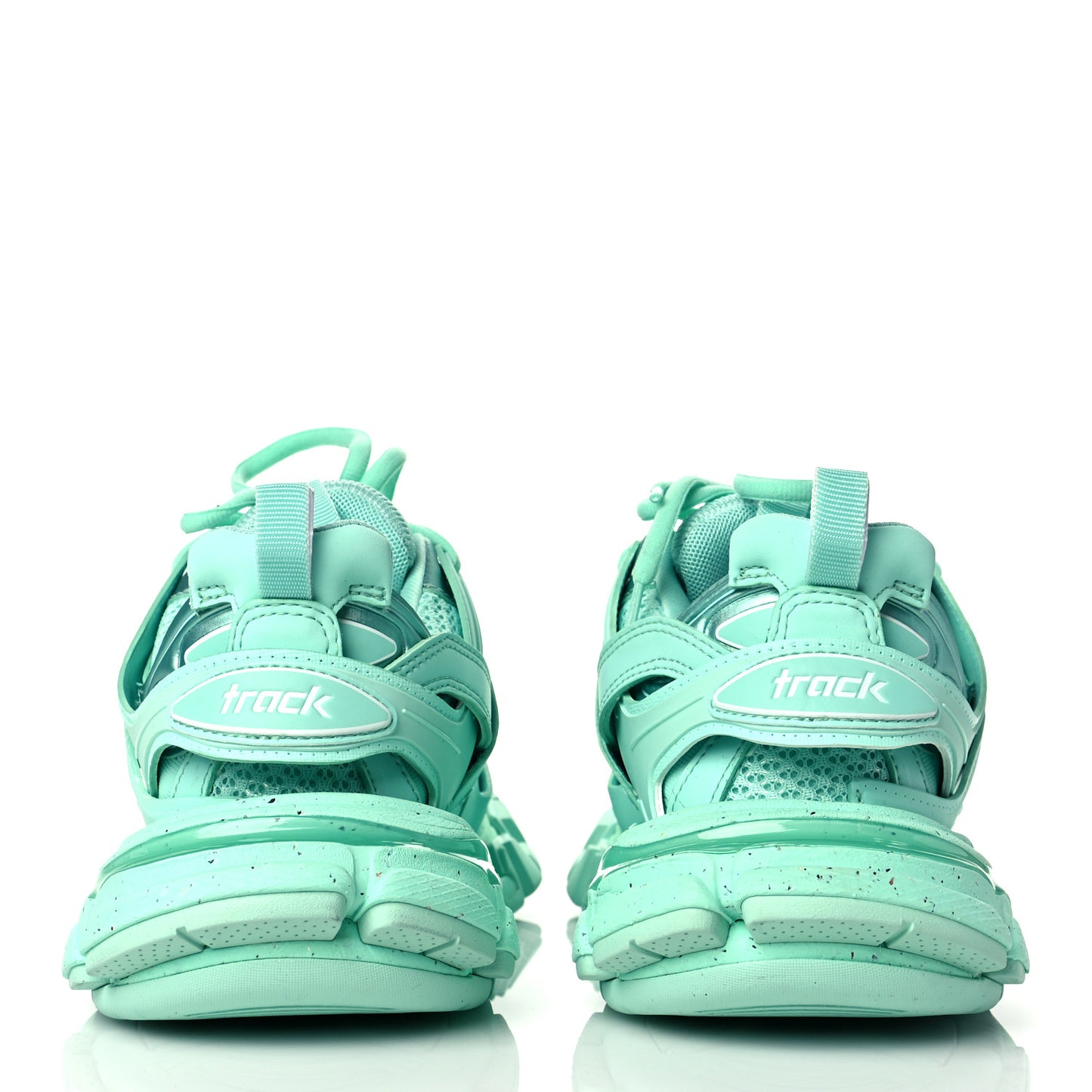 Rubber Mesh Fabric Monocolor Recycled Sole Womens Track Sneakers 35 Mint