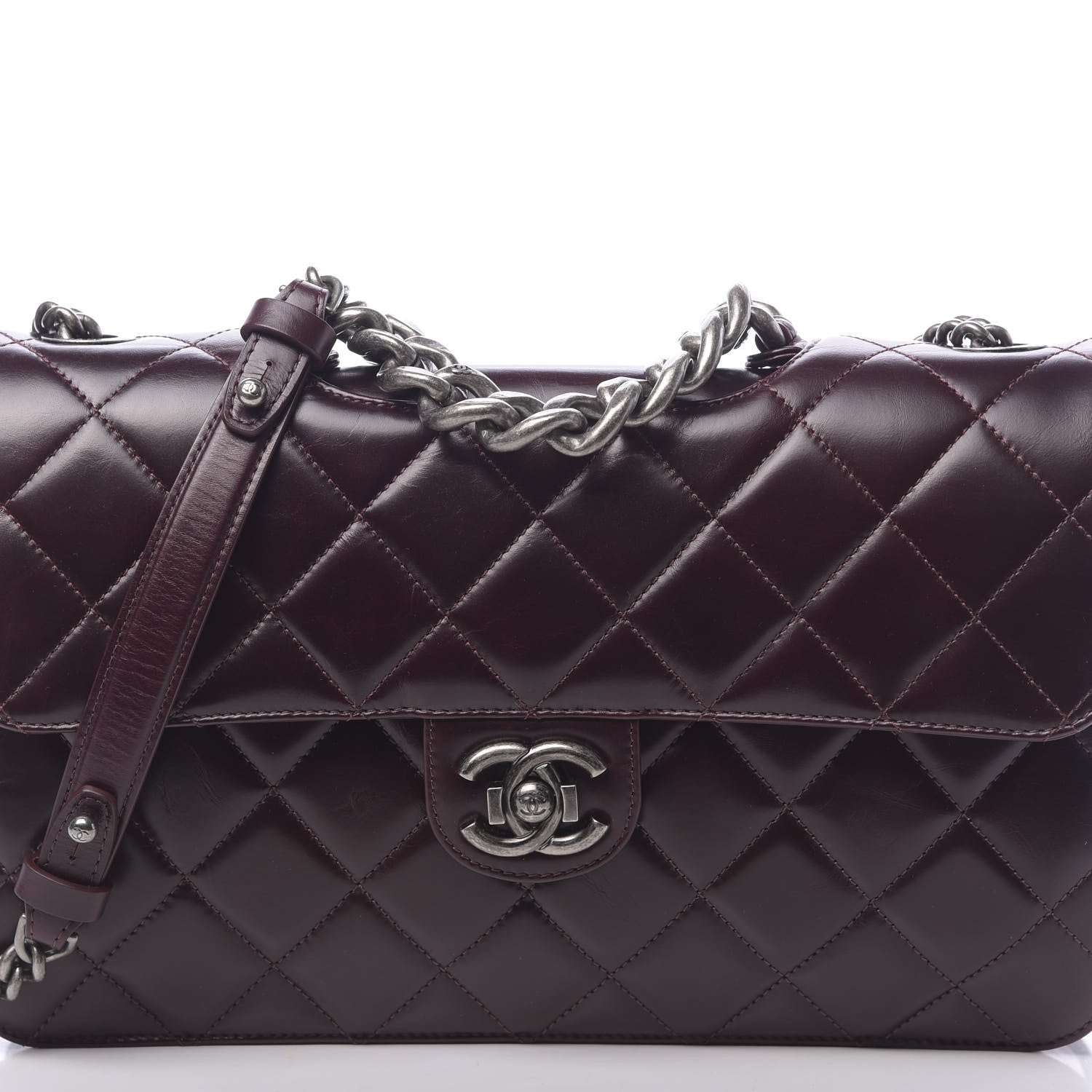 Chanel Calfskin Quilted Large Perfect Edge Flap Bordeaux 8 of 11
